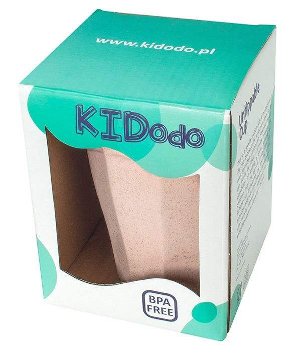 KIDodo, Nieprzewracalny Kubek z Przyssawką z Eko Plastiku, Różowy