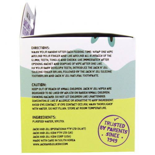 Jack N'Jill, Naturalne chusteczki do mycia dziąseł niemowląt, 25 szt. Jack N'Jill, Naturalne chusteczki do mycia dziąseł niemowląt, 25 szt.