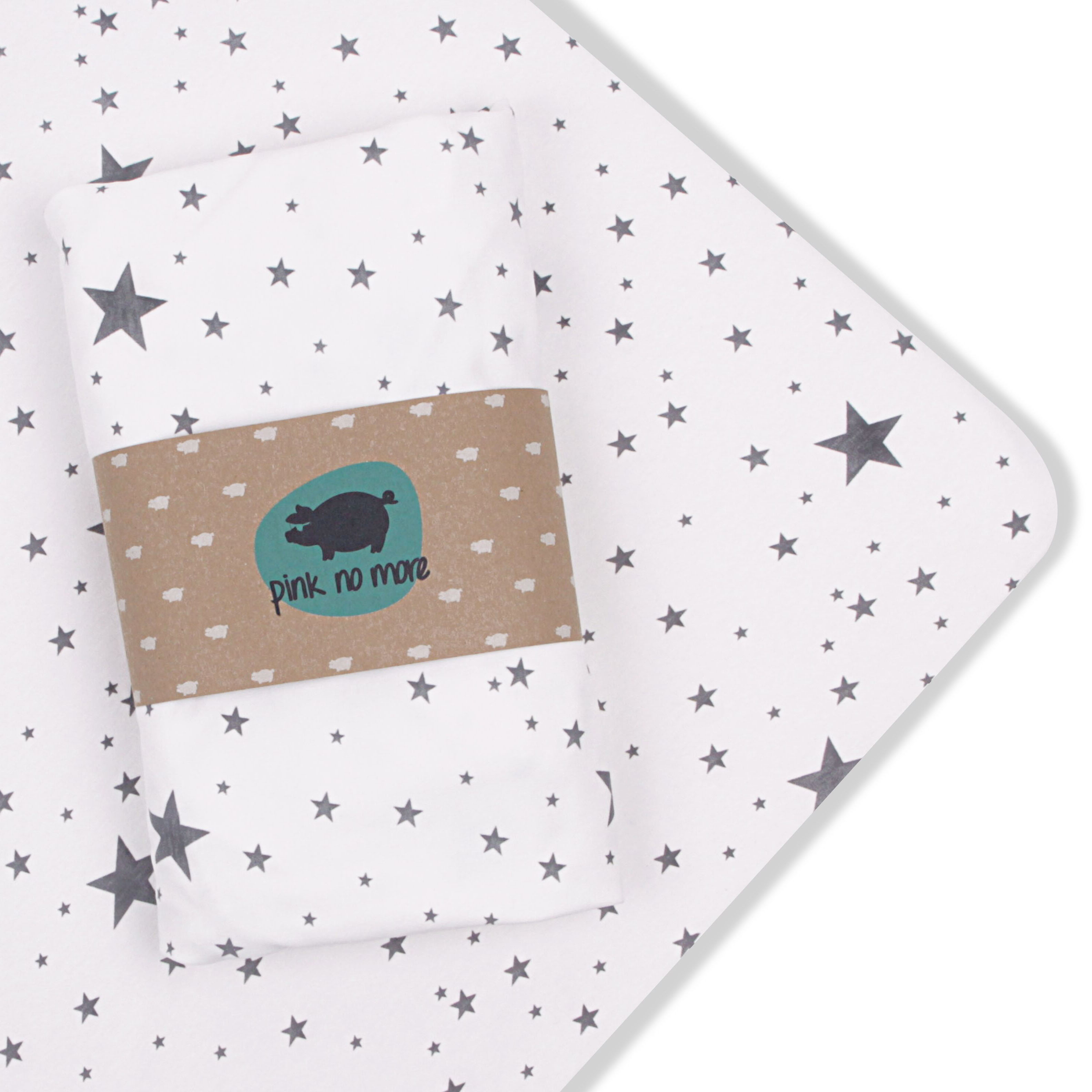 Pink no more, prześcieradło z gumką do łóżeczka 60x120 Gwiazdy