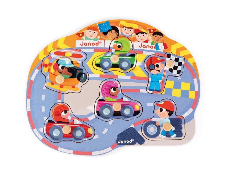 Janod, Puzzle drewniane Wesoły Wyścig Janod, Puzzle drewniane Wesoły Wyścig