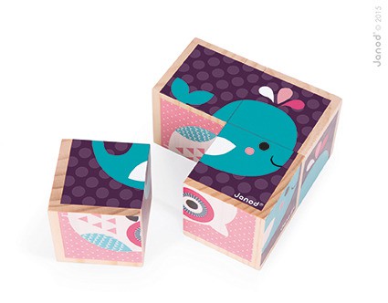 Janod, klocki drewniane Puzzle 6w1 Zwierzątka Janod, klocki drewniane Puzzle 6w1 Zwierzątka