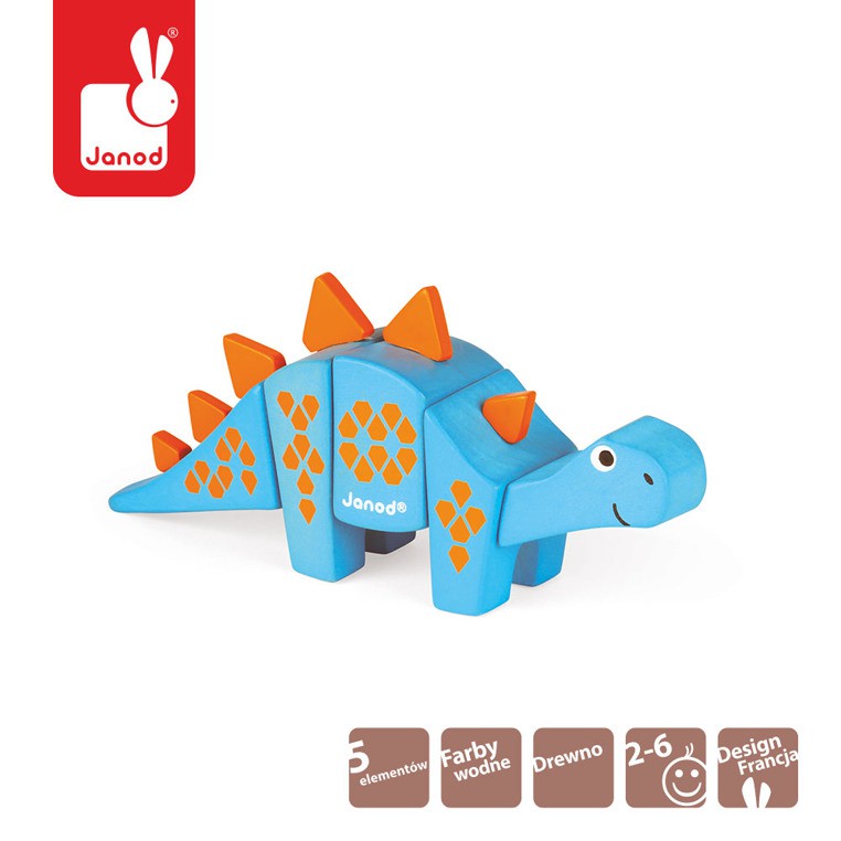 Janod, stegosaurus drewniany do złożenia