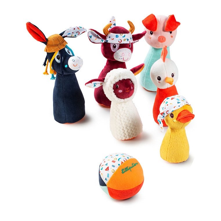 Lilliputiens, Kręgle z piłką - dzwoneczkiem Farma NOWA KOLEKCJA 12 m+