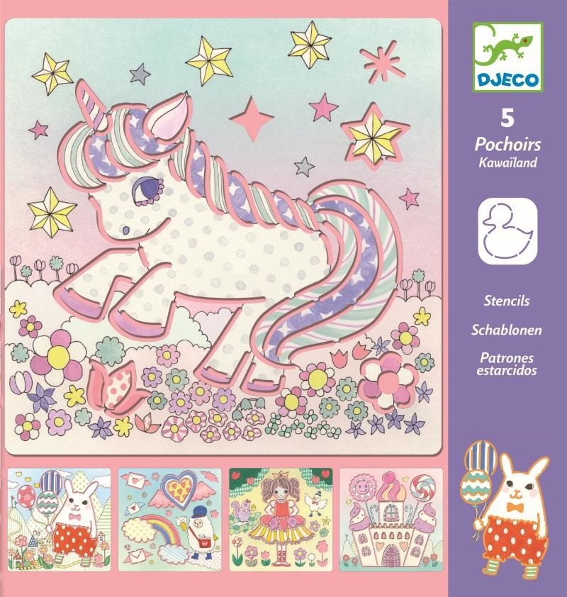 Djeco, szablony do rysowania JEDNOROŻCE Djeco, szablony do rysowania JEDNOROŻCE