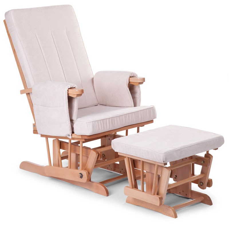 Childhome, Fotel pływający kwadratowy z podnóżkiem naturalny