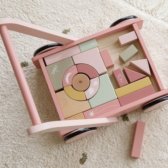 Little Dutch, Wózek z klockami Róż Flowers Little Dutch, Wózek z klockami Róż Flowers