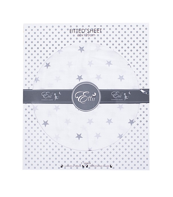 Prześcieradło z gumką Gwiazdki 60x120