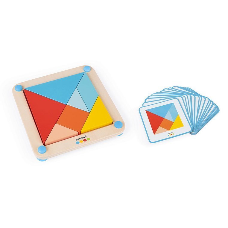 Janod, Drewniana układanka Tangram Essentiel Janod, Drewniana układanka Tangram Essentiel