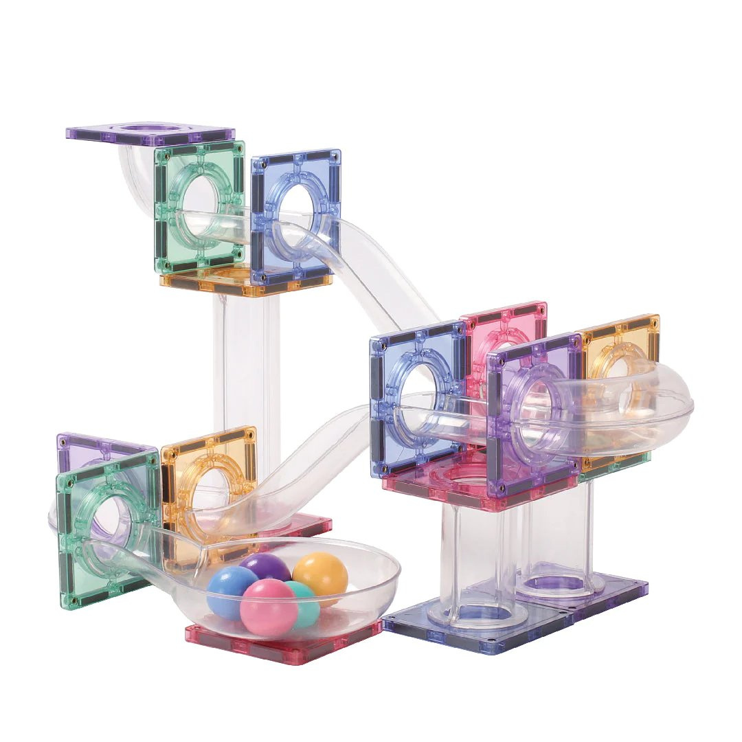 Cleverclixx, Klocki Magnetyczne Ball Run Creative Pack Pastel  70 El.