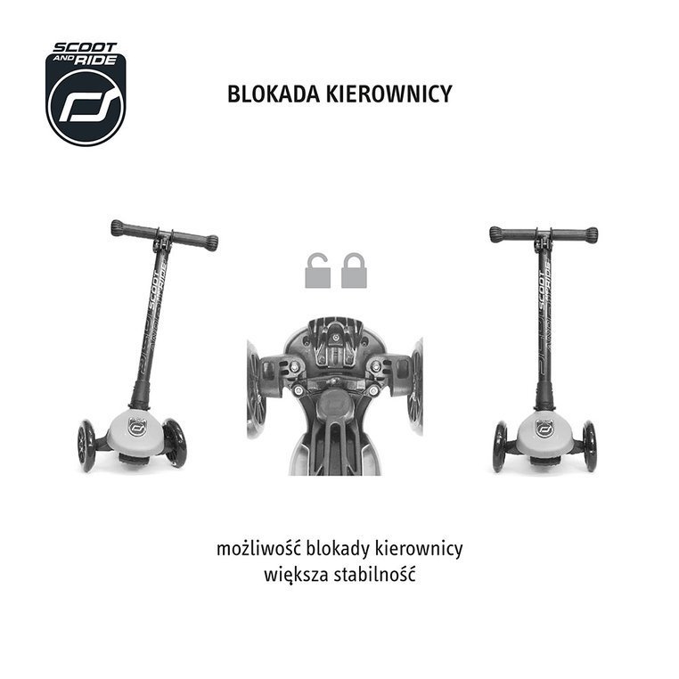 SCOOTANDRIDE Highwaykick 3 LED Hulajnoga składana ze świecącymi kółkami 3+ Forest SCOOTANDRIDE Highwaykick 3 LED Hulajnoga składana ze świecącymi kółkami 3+ Forest
