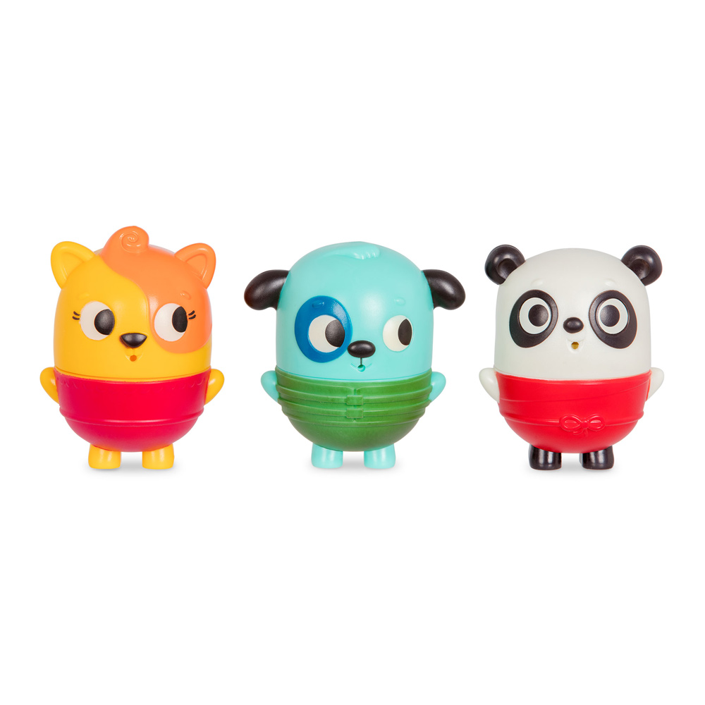Btoys, Zestaw do kąpieli - trzy rozkręcane zwierzaki-sikawki zmieniające kolory - zestaw z pieskiem