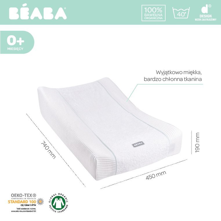 Beaba, Pokrowiec na anatomiczny przewijak Sofalange White Beaba, Pokrowiec na anatomiczny przewijak Sofalange White