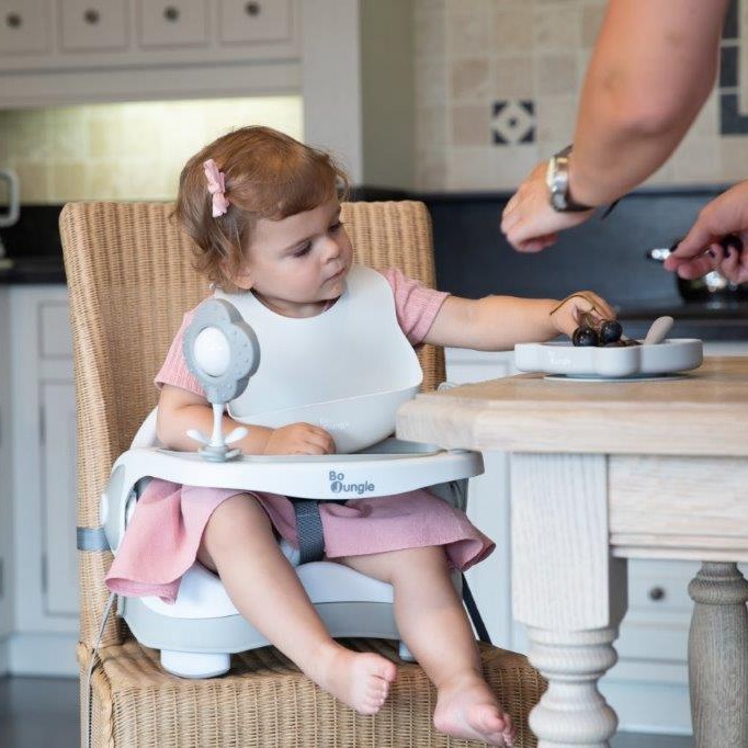 BO JUNGLE, B-Śliniak silikonowy z kieszonką - Pink