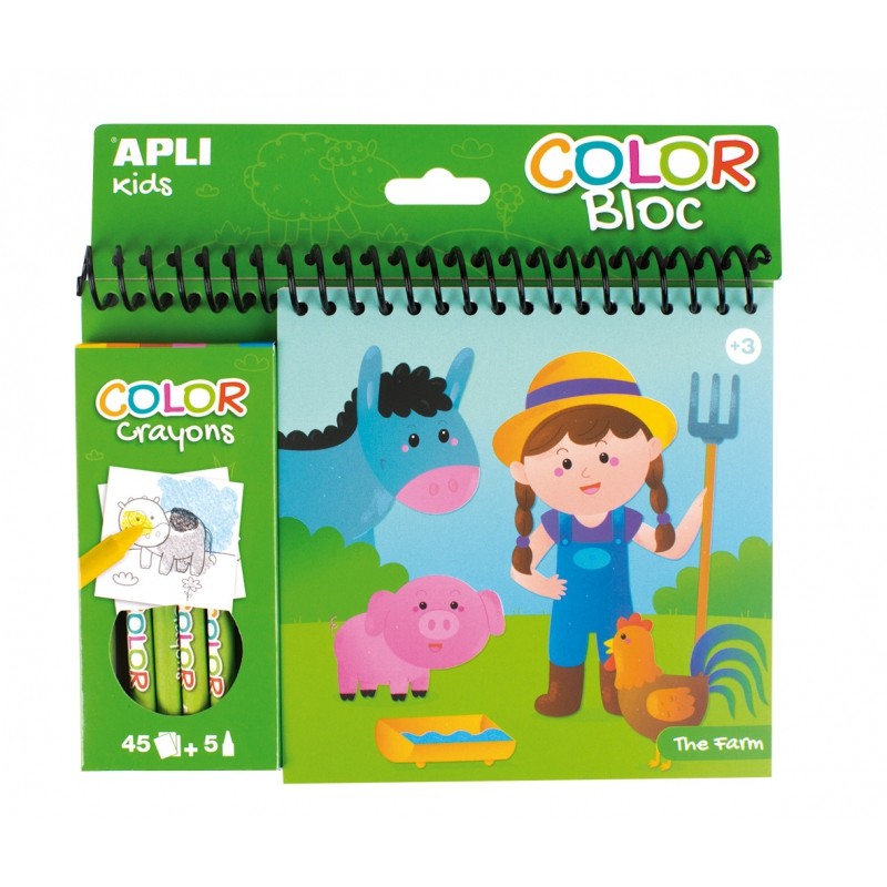 Apli Kids, Kolorowanka z kredkami - Farma