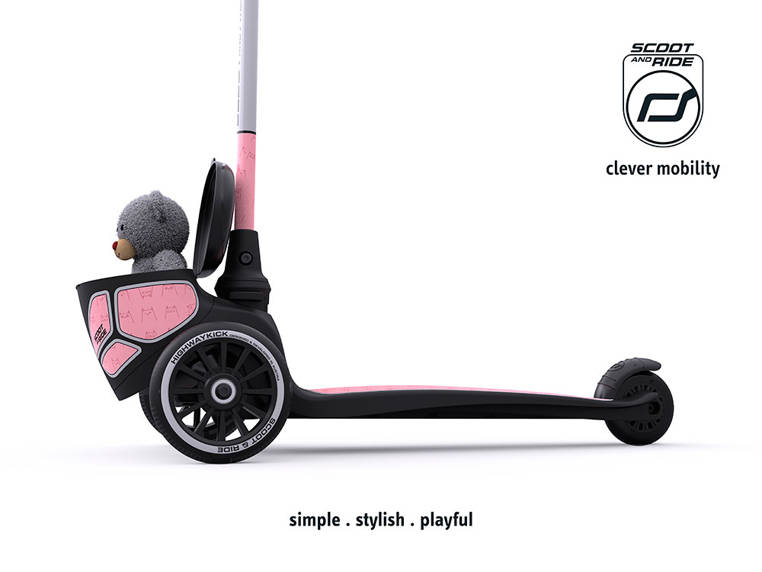 Scootandride, Highwaykick 2 Lifestyle Hulajnoga trójkołowa balansowa ze świecącymi kółkami odblaskową kierownicą Reflective Rose Scootandride, Highwaykick 2 Lifestyle Hulajnoga trójkołowa balansowa ze świecącymi kółkami odblaskową kierownicą Reflective Rose
