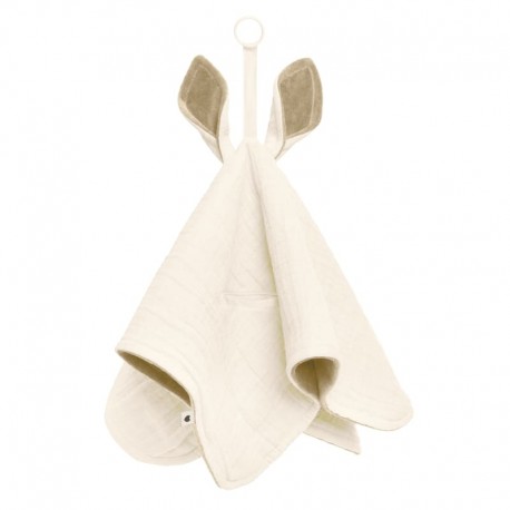 Bibs, Cuddle Cloth Kangaroo, Pieluszka przytulanka z zawieszką na smoczek -  Ivory Bibs, Cuddle Cloth Kangaroo, Pieluszka przytulanka z zawieszką na smoczek -  Ivory