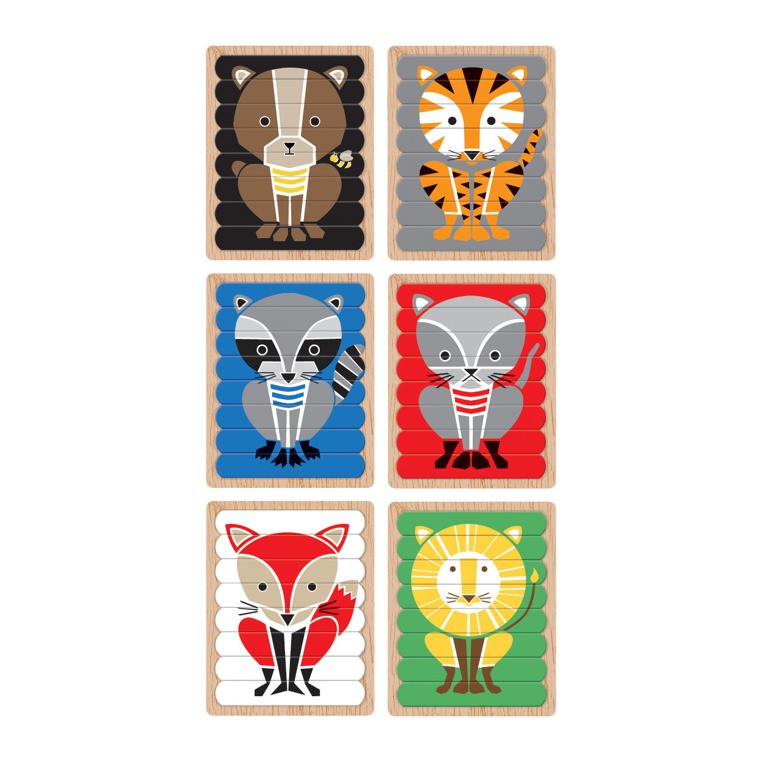 MUDPUPPY, Puzzle Patyczki Geometryczne zwierzęta 24 elementy