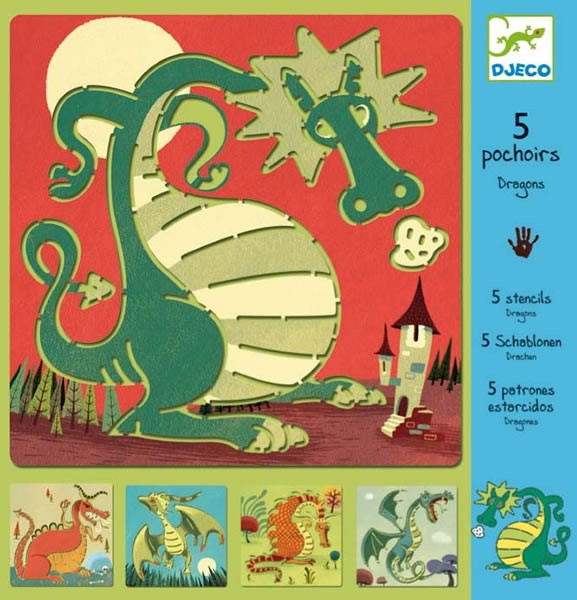 Djeco, szablon do rysowania - Smoki