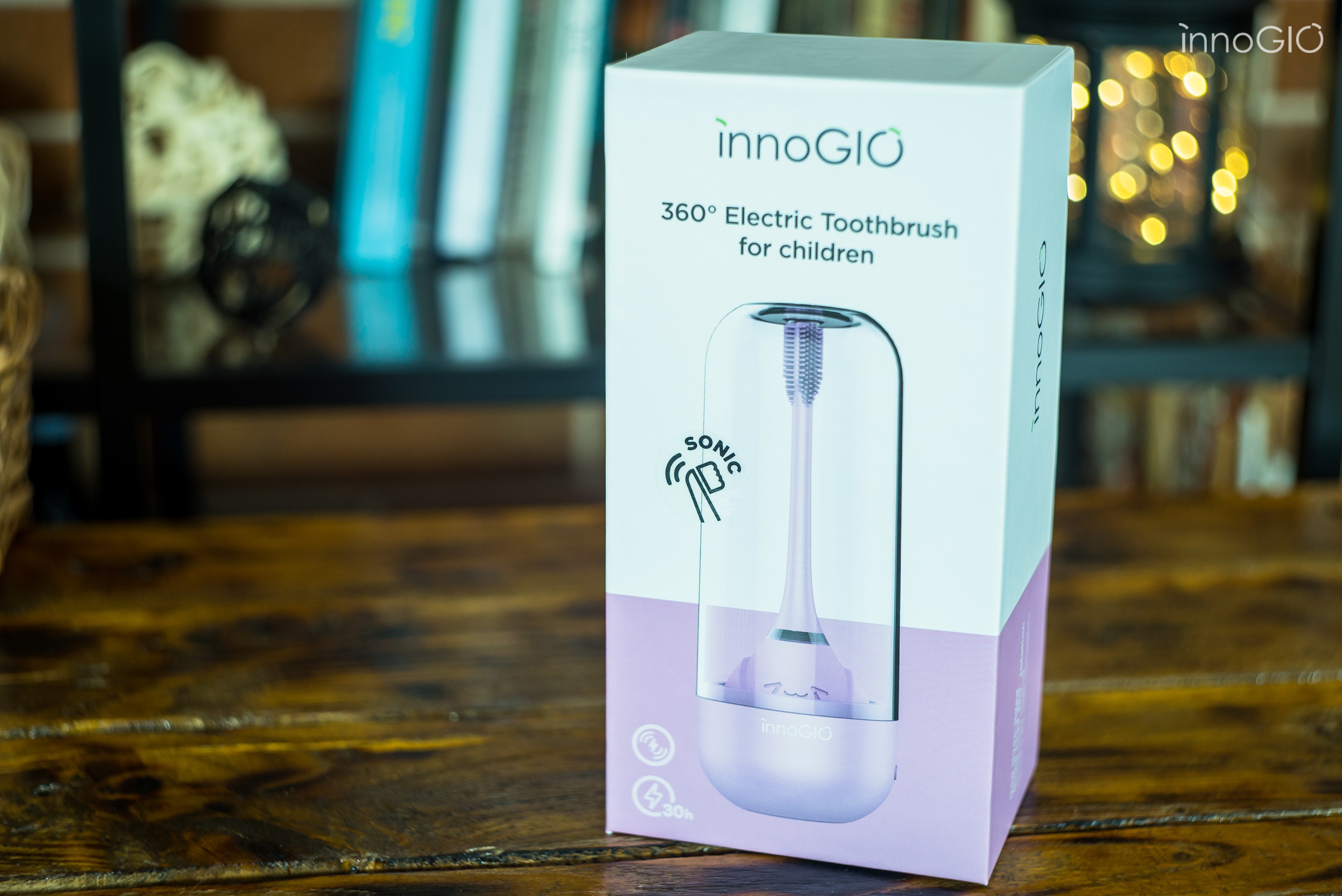 InnoGio, Soniczna elektryczna szczoteczka do zębów dla dzieci z funkcją 360° - fioletowa InnoGio, Soniczna elektryczna szczoteczka do zębów dla dzieci z funkcją 360° - fioletowa