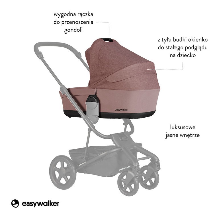 Easywalker, Harvey² Gondola do wózka Desert Pink (zawiera osłonkę przeciwdeszczową)