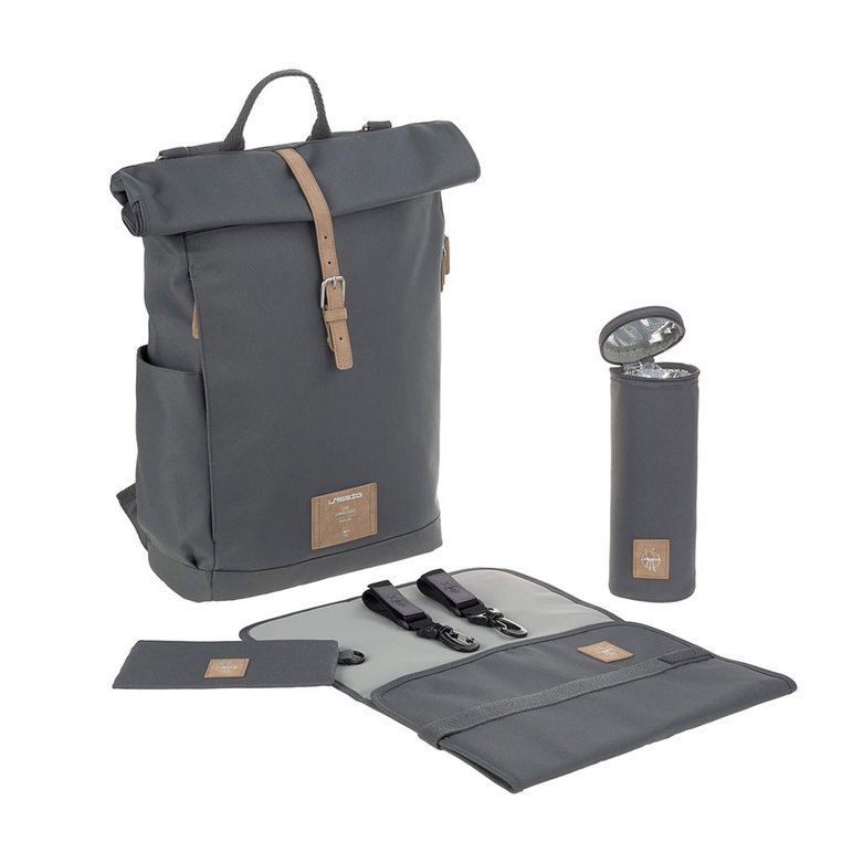 Lassig, Green Label Plecak dla mam z akcesoriami Rolltop Backpack Anthracite Lassig, Green Label Plecak dla mam z akcesoriami Rolltop Backpack Anthracite