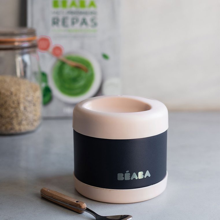 Beaba, Pojemnik - termos obiadowy ze stali nierdzewnej z hermetycznym zamknięciem duży 500 ml light pink/night blue Beaba, Pojemnik - termos obiadowy ze stali nierdzewnej z hermetycznym zamknięciem duży 500 ml light pink/night blue