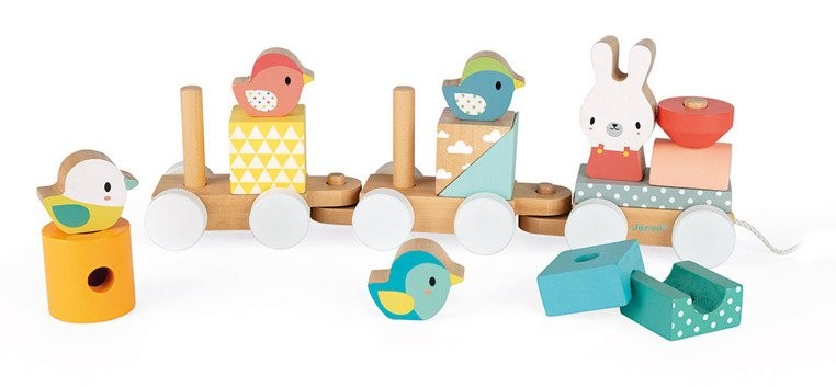 Janod, Pociąg z klockami do ciągnięcia Pure