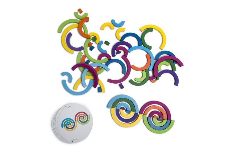 BS Toys, drewniana gra i układanka logiczna Tęcza klocki