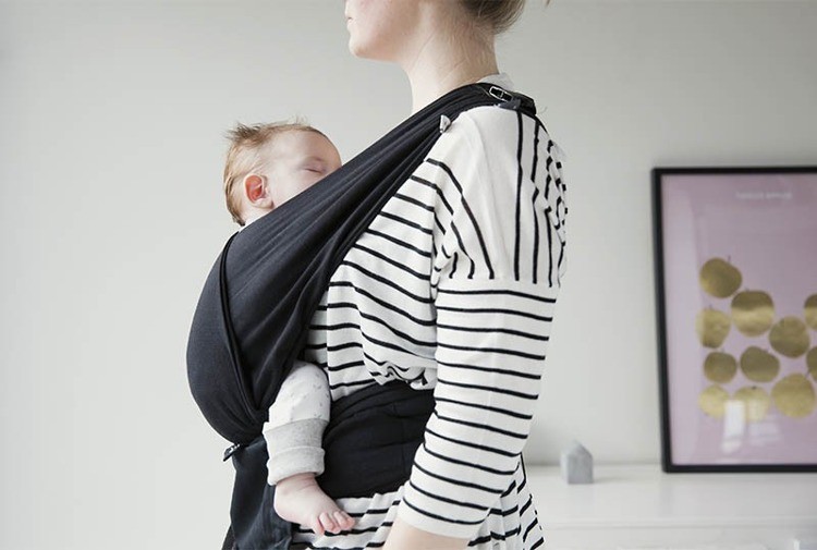 SnoozeBaby, Chustonosidło KISS&CARRY Czarne 100% Eko