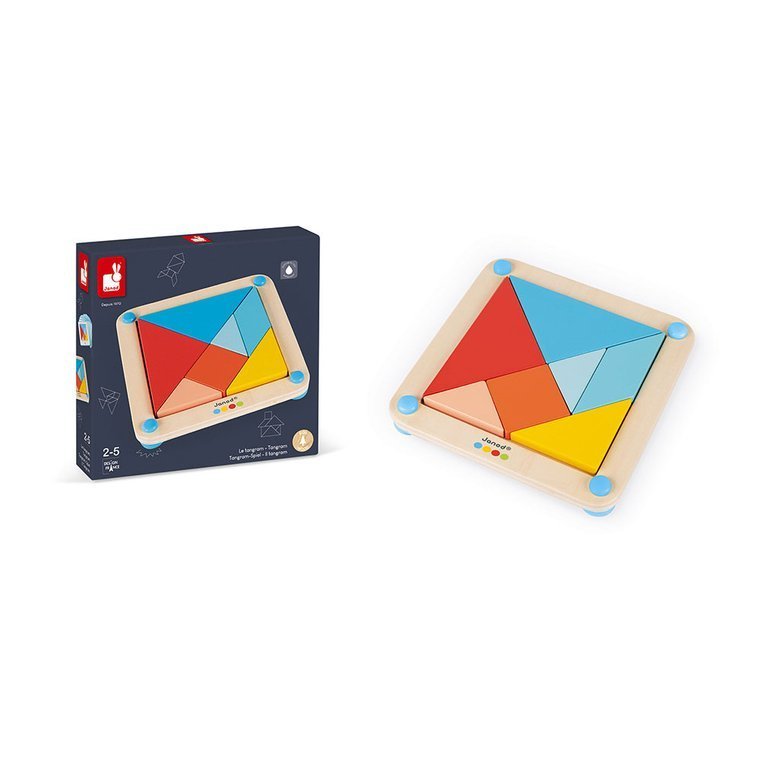 Janod, Drewniana układanka Tangram Essentiel Janod, Drewniana układanka Tangram Essentiel