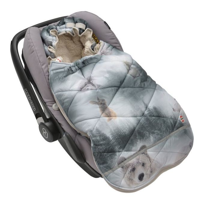 Lodger, Śpiwór do fotelika Mini Bunker Scandinavian Print Sage Botanimal