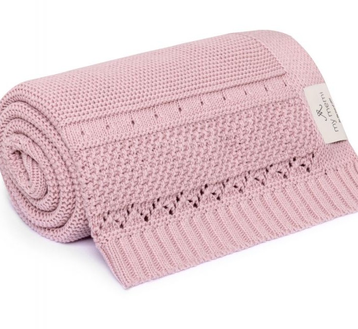 My Memi, Kocyk z bawełny organicznej 80x100 - powder pink My Memi, Kocyk z bawełny organicznej 80x100 - powder pink