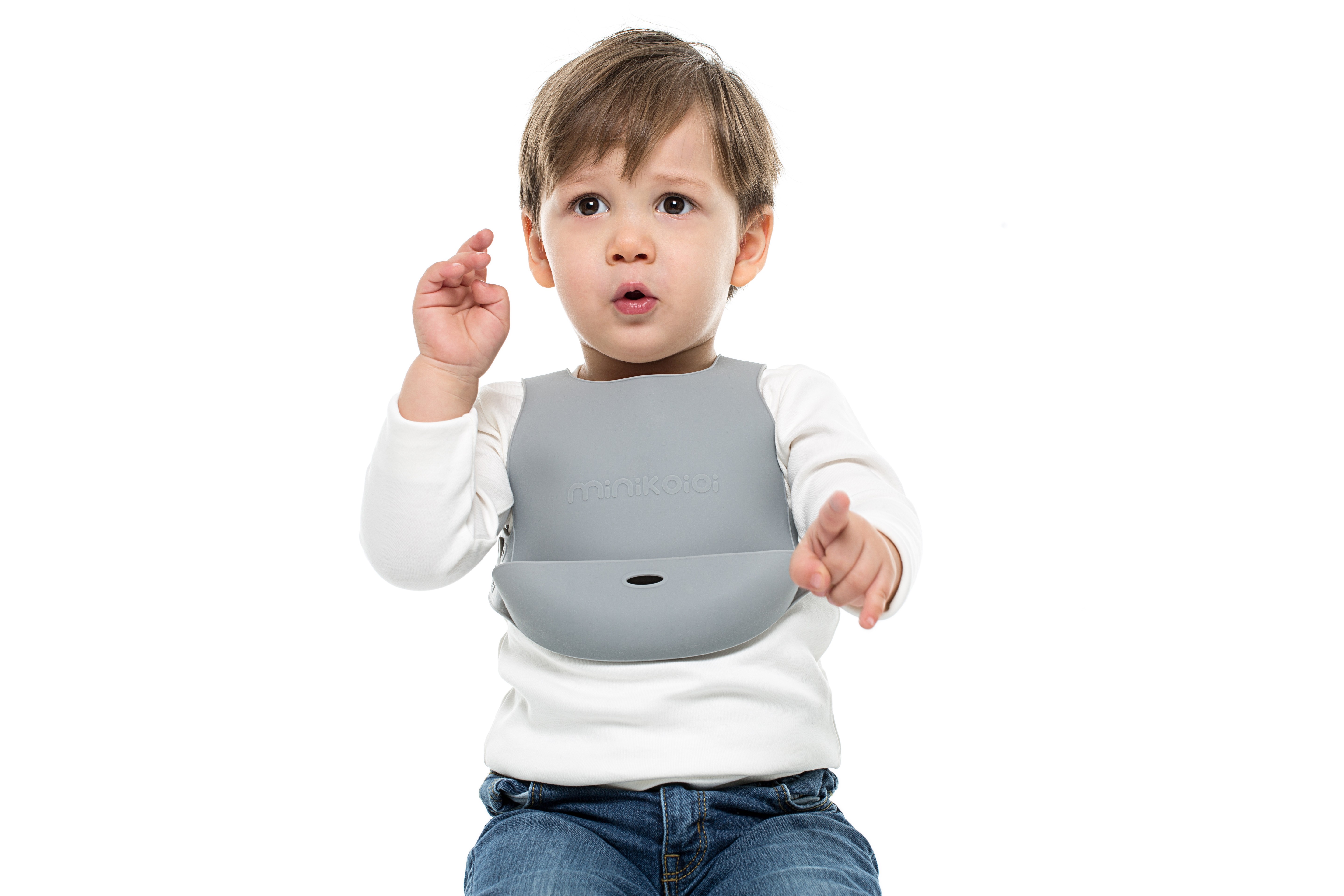 Minikoioi, Śliniak silikonowy z kieszonką szary