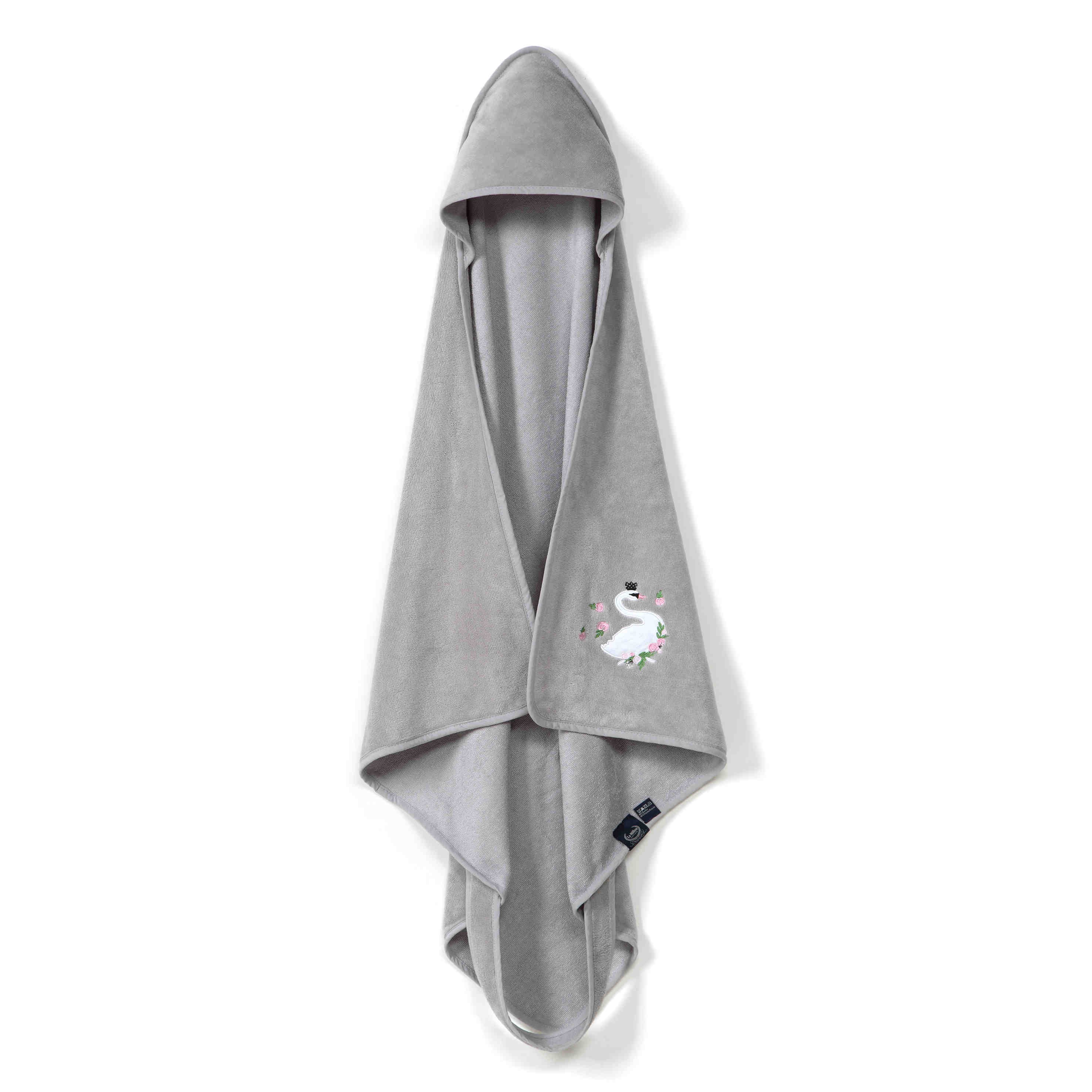 La Millou,  Ręcznik Newborn Bamboo Soft Grey  MOONLIGHT SWAN
