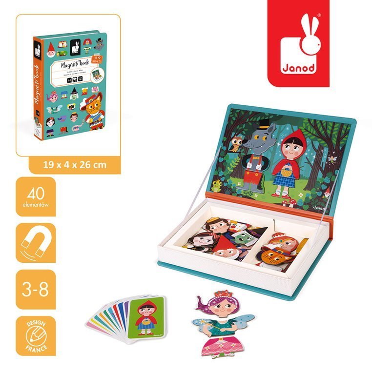 Janod, Magnetyczna układanka Świat baśni Magnetibook 3-8 lat