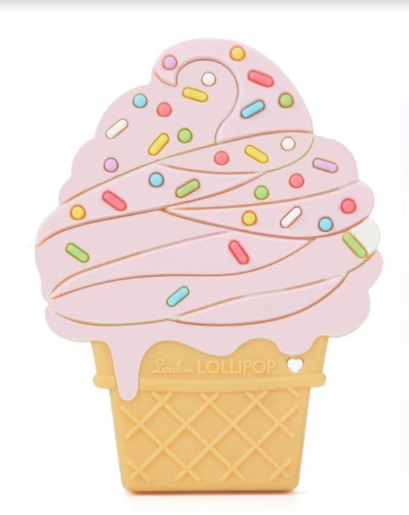LouLou Lollipop, gryzak silikonowy Ice Cream truskawka