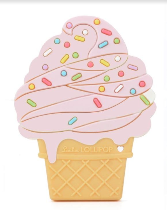 LouLou Lollipop, gryzak silikonowy Ice Cream truskawka LouLou Lollipop, gryzak silikonowy Ice Cream truskawka