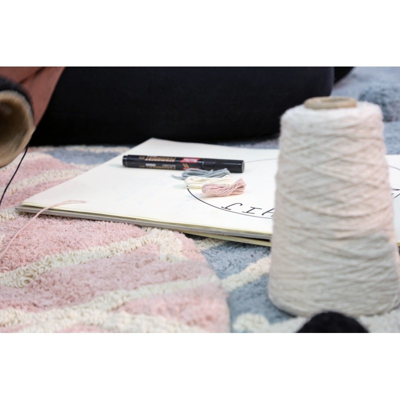 Lorena Canals, Dywan do prania w pralce Round ABC Vintage Nude - Natural Lorena Canals, Dywan do prania w pralce Round ABC Vintage Nude - Natural