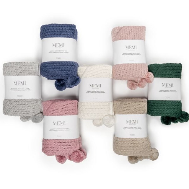 My Memi, Kocyk bambusowy z kapturkiem 90x90 bottle green