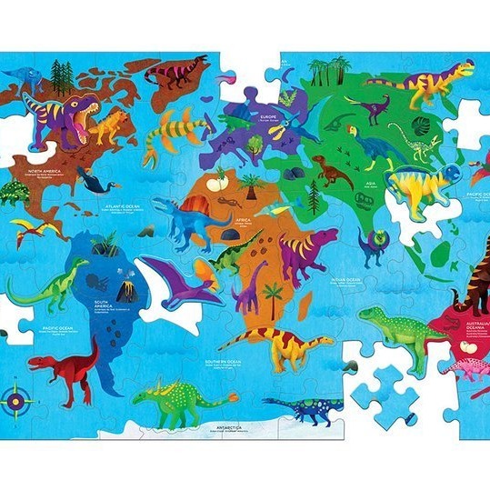 Mudpuppy, Puzzle Świat dinozaurów z elementami w kształcie dinozaurów 80 elementów 5+ Mudpuppy, Puzzle Świat dinozaurów z elementami w kształcie dinozaurów 80 elementów 5+