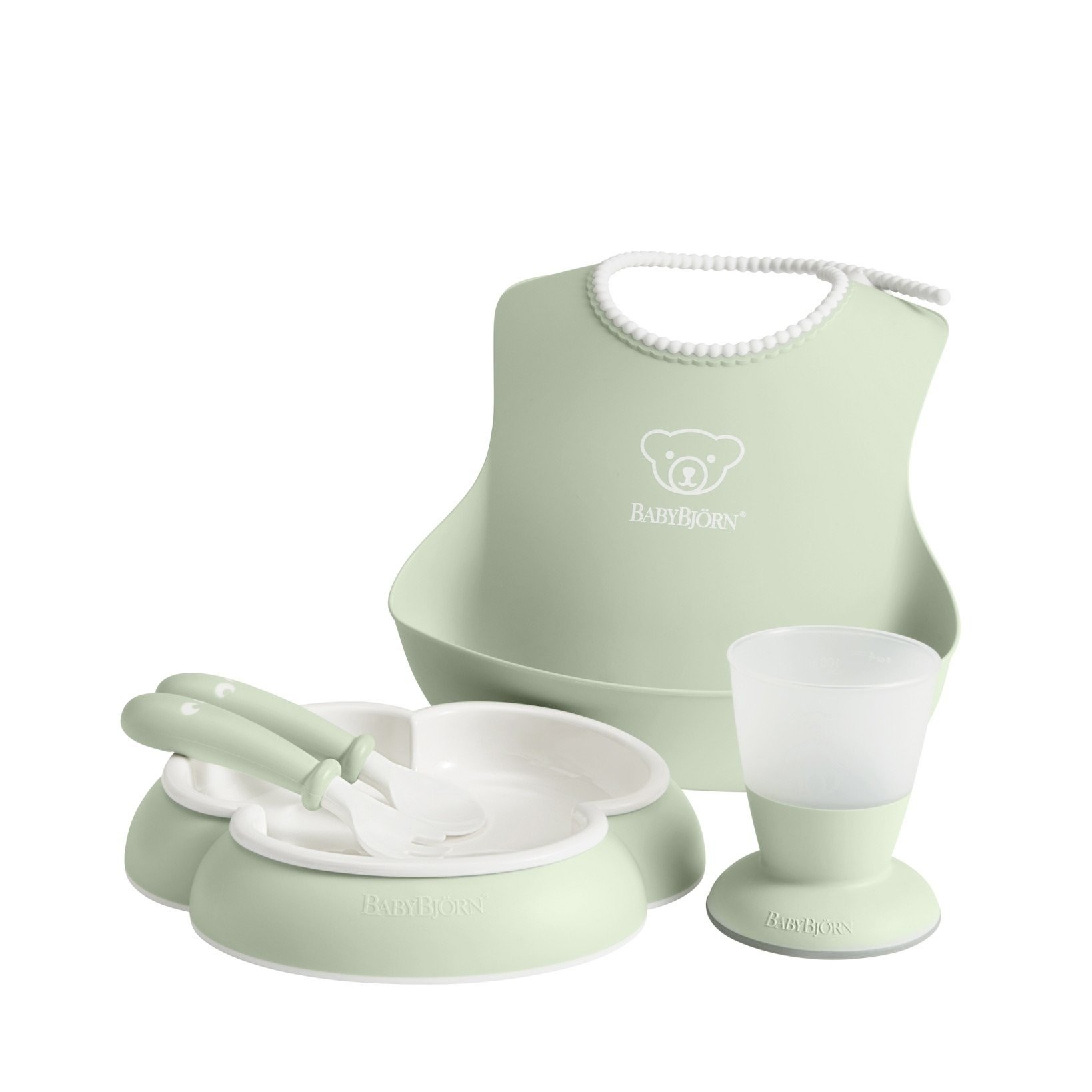 BABYBJORN, Zestaw obiadowy Powder Green