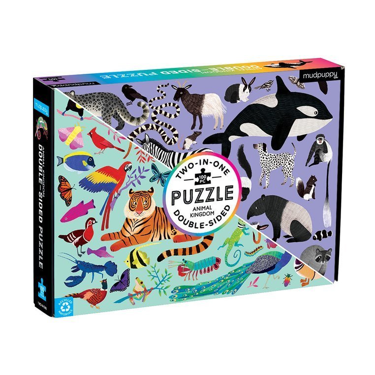 Mudpuppy, Puzzle dwustronne Królestwo zwierząt 100 elementów 6+