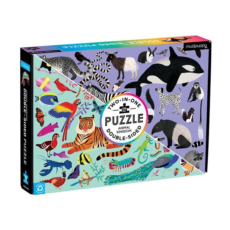 Mudpuppy, Puzzle dwustronne Królestwo zwierząt 100 elementów 6+ Mudpuppy, Puzzle dwustronne Królestwo zwierząt 100 elementów 6+