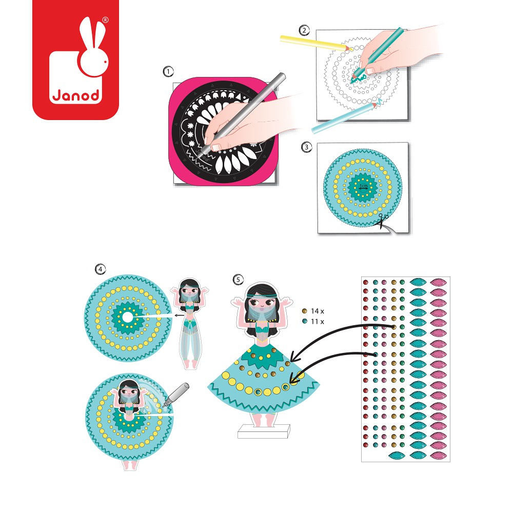 Janod, zestaw artystyczny Mandala Księżniczki świata,