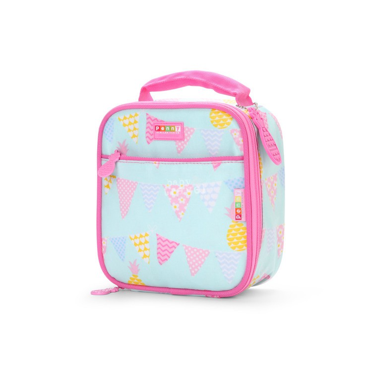 Szkolny lunchbox miętowo - różowy w ananasy Szkolny lunchbox miętowo - różowy w ananasy