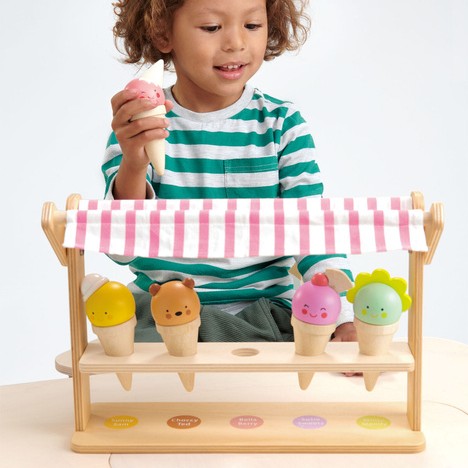 Tender Leaf Toys, Mini lodziarnia z lodami w rożkach Tender Leaf Toys, Mini lodziarnia z lodami w rożkach