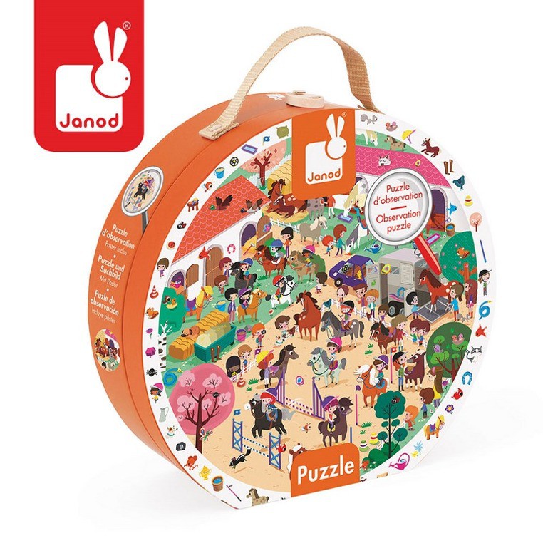 Janod, puzzle obserwacyjne w walizce Stadnina, Janod, puzzle obserwacyjne w walizce Stadnina,