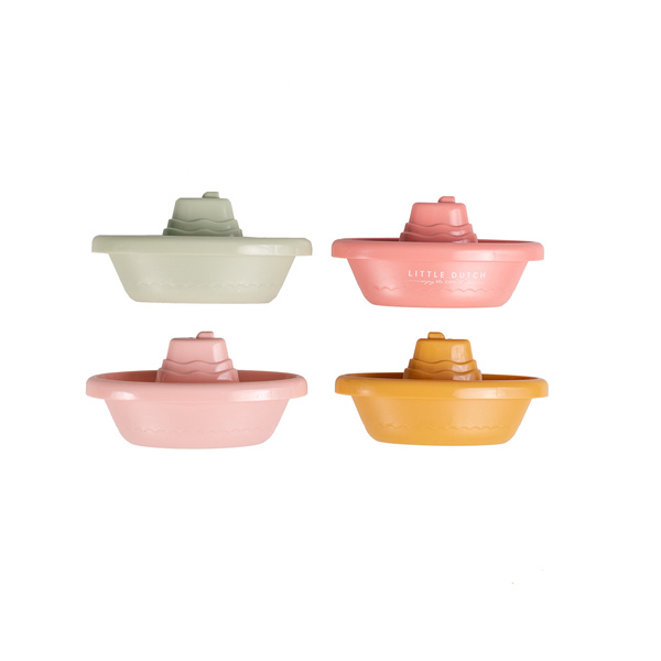 Little dutch, Zestaw 4 łódeczek do zabawy Pink
