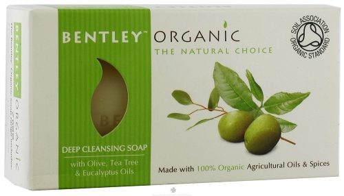 Bentley Organic, GŁĘBOKO OCZYSZCZAJĄCE Mydło z Oliwek, Olejku Herbacianego i Eukaliptusa 150g Bentley Organic, GŁĘBOKO OCZYSZCZAJĄCE Mydło z Oliwek, Olejku Herbacianego i Eukaliptusa 150g
