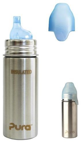 Pura, Termobutelka Kiki ze słomką i zieloną osłonką